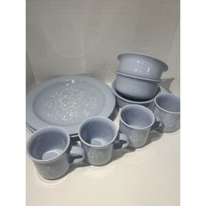 Set Of 9 Pfaltzgraff Essence Blue Lavender Retired‎ Discontinued Lot 1984-1991